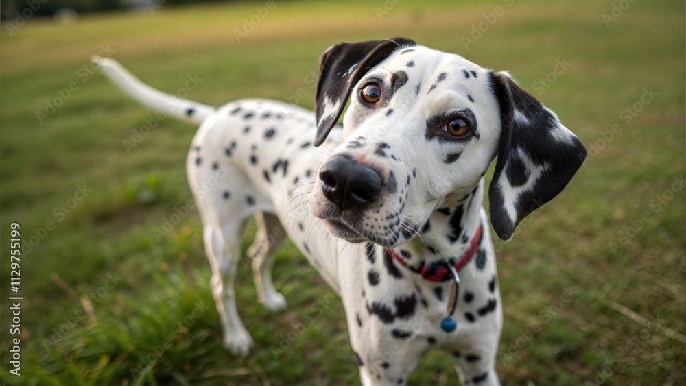 Curious Dalmatian in a Field Curious Dalmatian in a Field