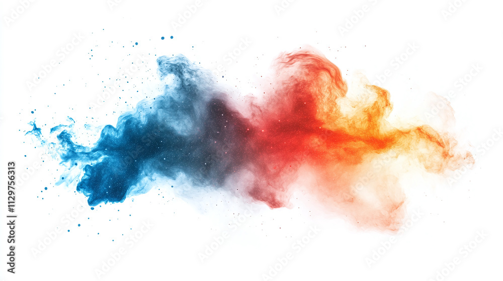 Blue, red and orange galaxy isolated on white background. cosmos space or universe astronomy illustration, graphic design element, abstract nebula shape. Blue, red and orange galaxy isolated on white background. cosmos space or universe astronomy illustration, graphic design element, abstract nebula shape.