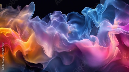 Soft Liquid Color Waves on a Dark Background for Creative Use