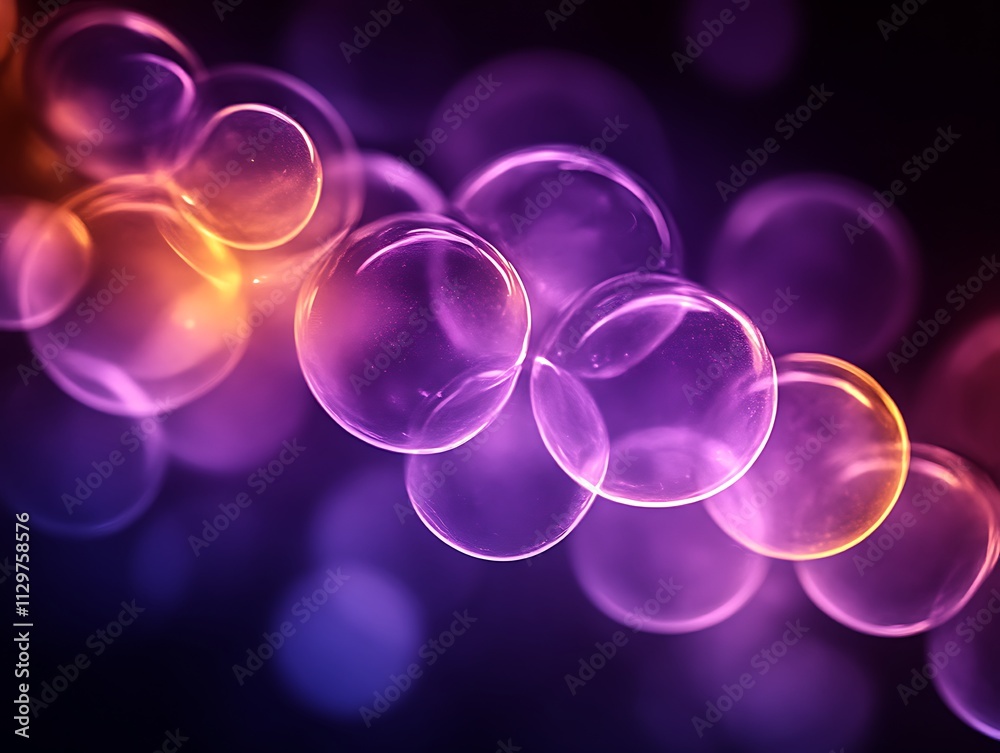 Luminous orbs illuminate a dark background with vibrant hues Luminous orbs illuminate a dark background with vibrant hues