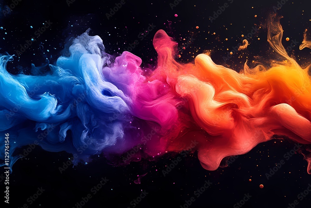 Obraz premium Enigmatic Whispers: Abstract Fantasy Smoke Painting