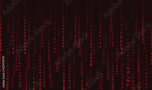 red binary code background
