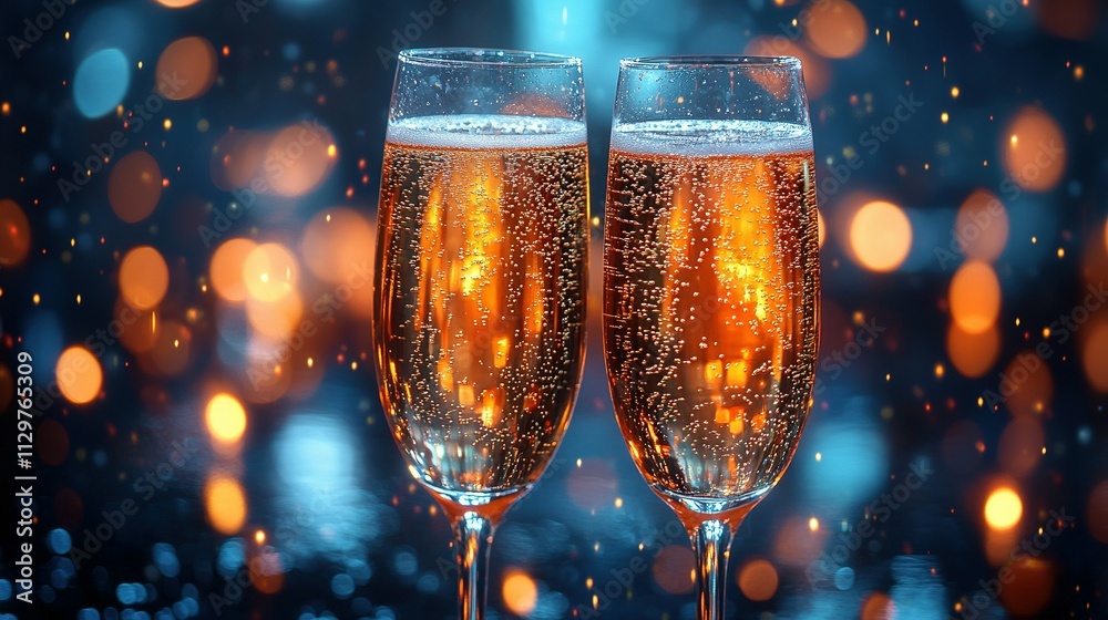 New Year’s Eve 2025: Toasting with Champagne and a Countdown Clock Surrounded by Abstract Defocus New Year’s Eve 2025: Toasting with Champagne and a Countdown Clock Surrounded by Abstract Defocus
