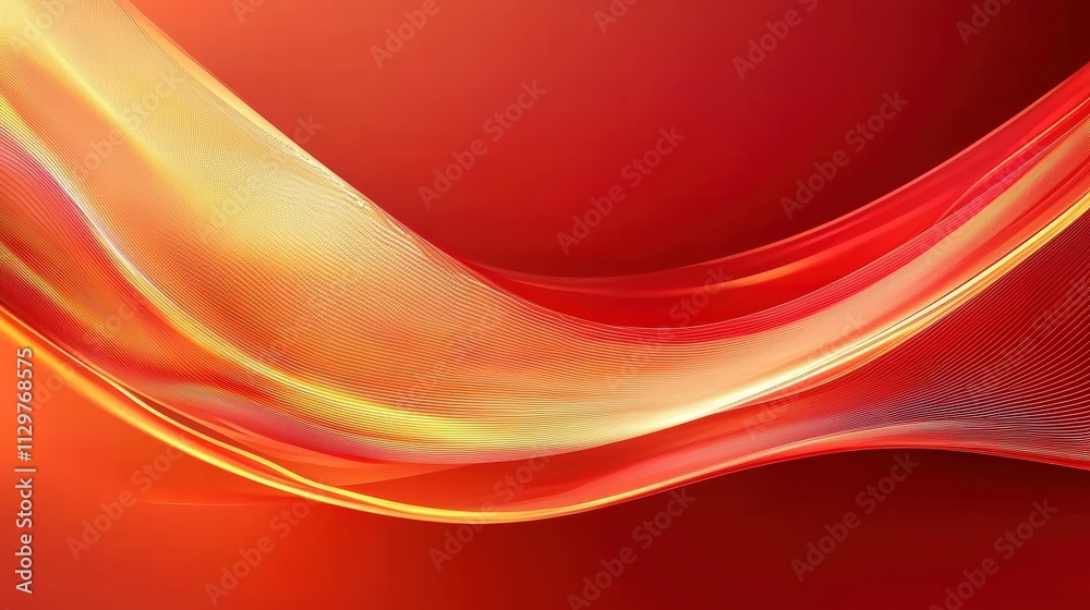 Abstract flowing waves in vibrant red and gold Abstract flowing waves in vibrant red and gold