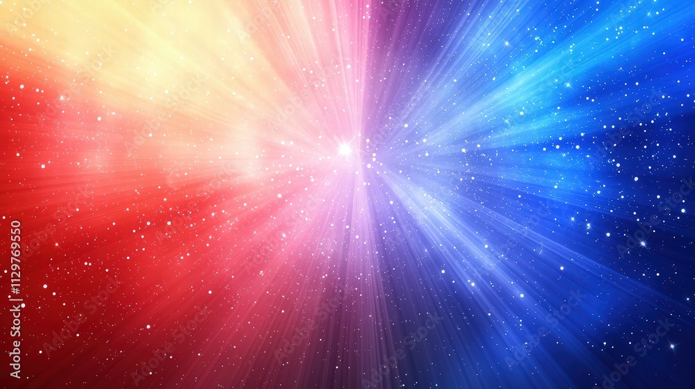 Fototapeta premium Colorful cosmic explosion in space with stars