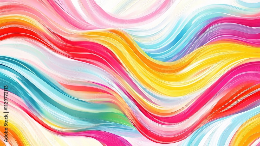 Colorful Abstract Pattern with Curved Lines and Dynamic Flow Colorful Abstract Pattern with Curved Lines and Dynamic Flow