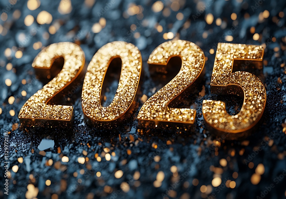 Golden Numbers on Blue Surface Happy New Year 2025
Golden Numbers on Blue Surface Happy New Year 2025