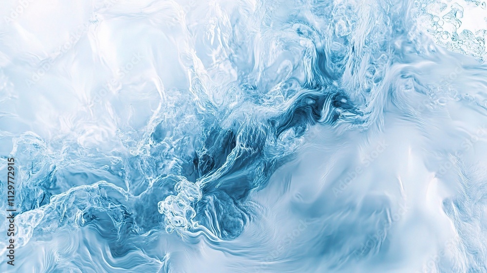 Flowing Blue Waves on Abstract Light Background in Soft Tones Flowing Blue Waves on Abstract Light Background in Soft Tones
