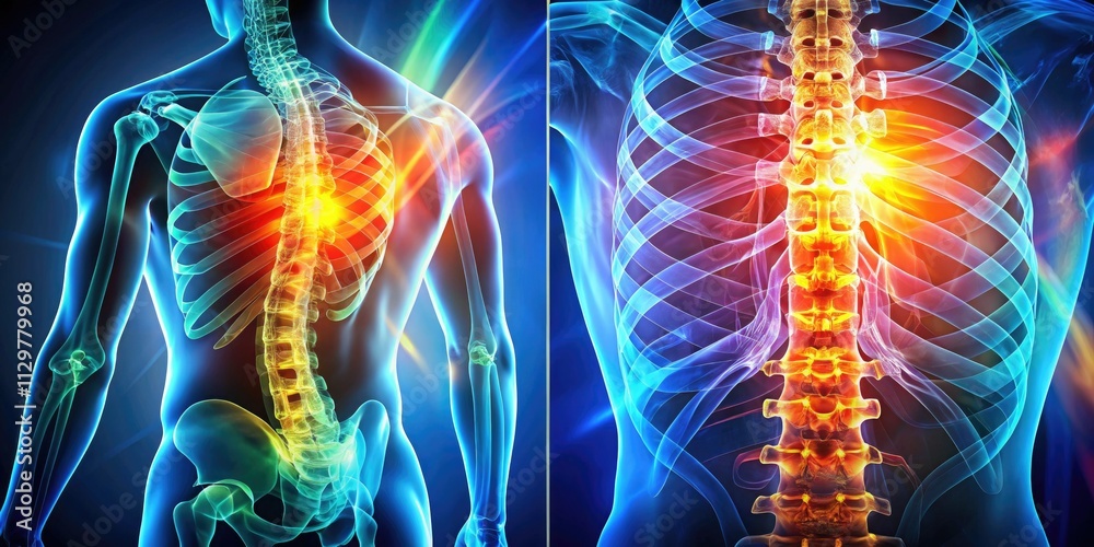 Back Abnormalities Ilustracja Stock: Lumbosacral spine MRI and X-ray show no abnormalities ...