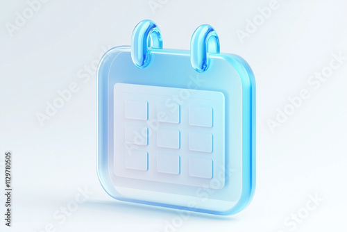 blue and white 3d icon of a calendar
