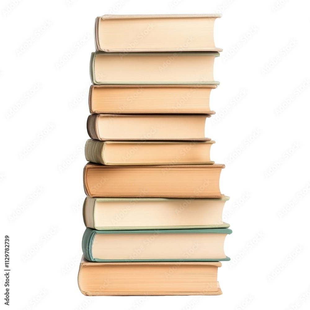 Stack of Books, Isolated on White Background Cutout Stack of Books, Isolated on White Background Cutout