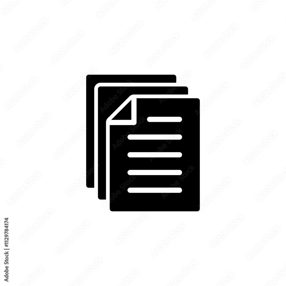 Document icon logo design. Paper sign and symbol. File Icon