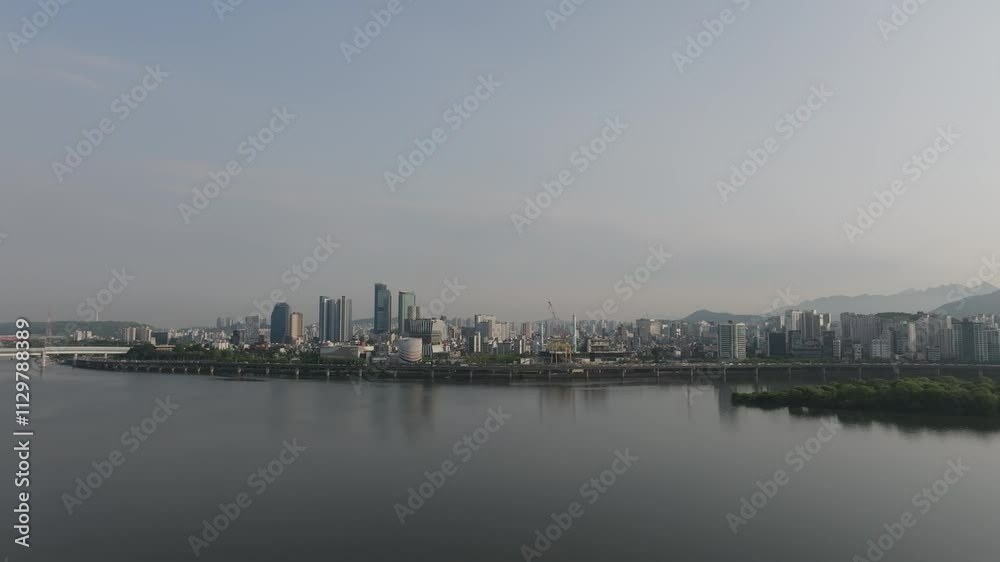 Aerial View Hangang River Republic of Korea Aerial View Hangang River Republic of Korea