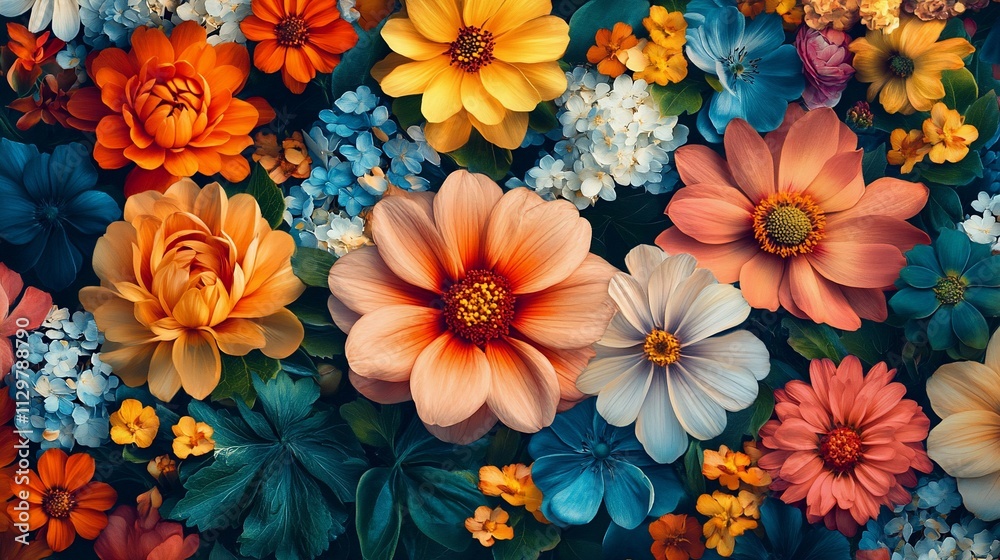 Vibrant autumn floral arrangement, close-up view of colorful blooms. Vibrant autumn floral arrangement, close-up view of colorful blooms.