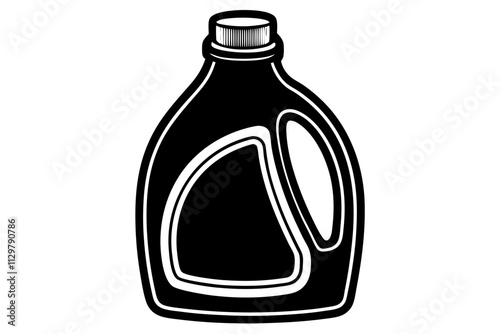 Beautiful plastic detergent bottle on white background vector art illustration