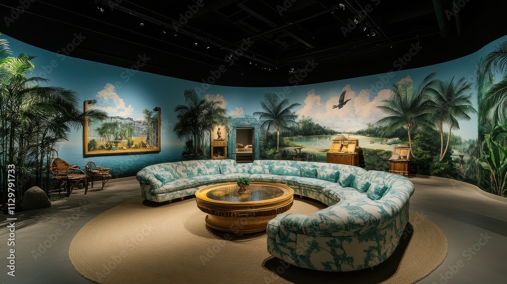 Fototapeta premium Tropical Paradise Inspired Living Room Design