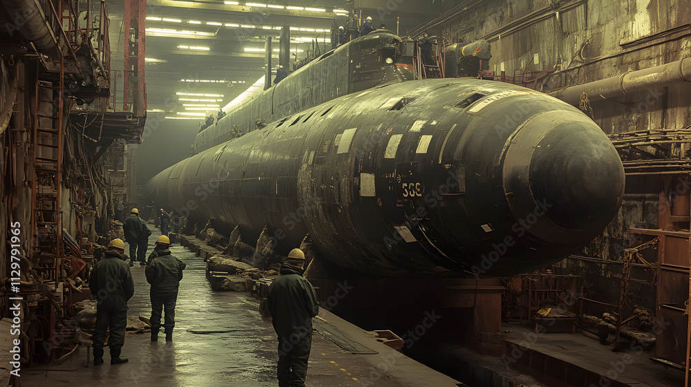 Obraz premium Nuclear submarine