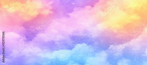 Pastel rainbow cloudscape background.