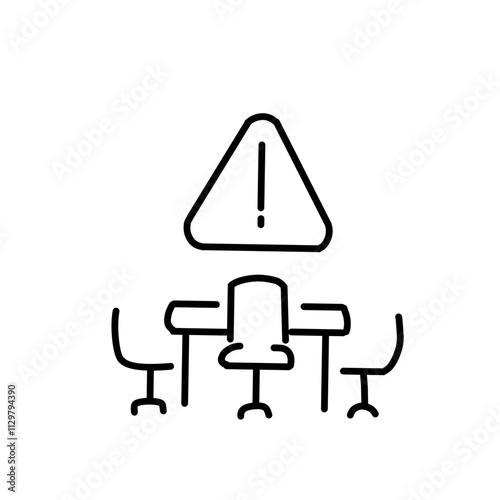 Alert, risk sign line icon