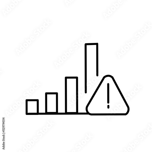 Alert, risk sign line icon