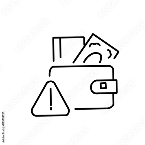 Alert, risk sign line icon