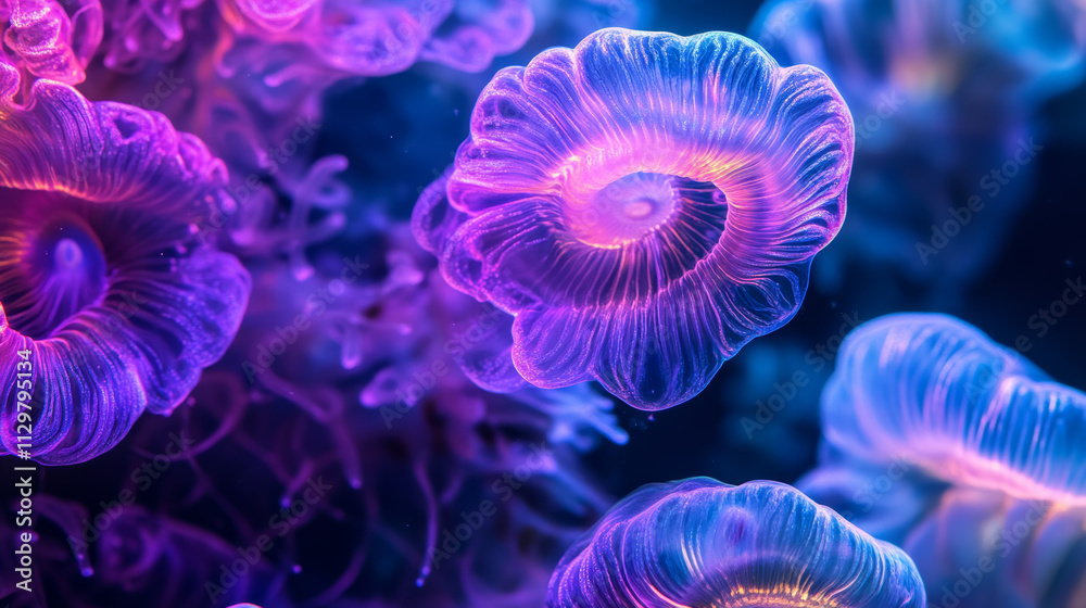 Bioluminescent Reefs: Surreal Neon Underwater Macro Bioluminescent Reefs: Surreal Neon Underwater Macro