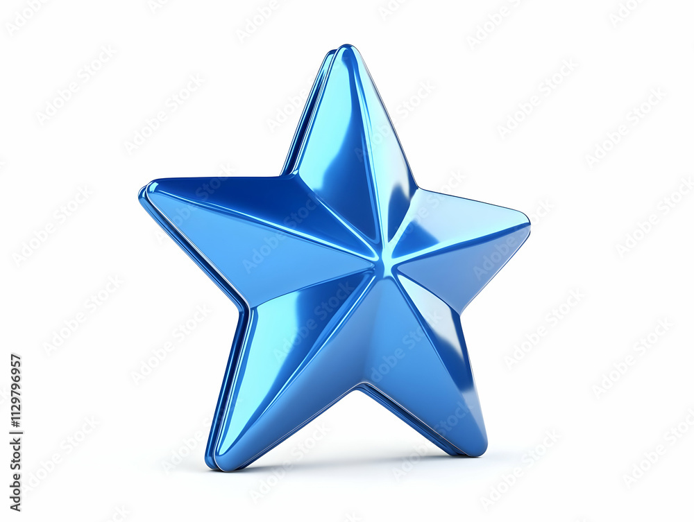A glossy blue star symbolizing achievement and success, perfect for awards and recognition themes.