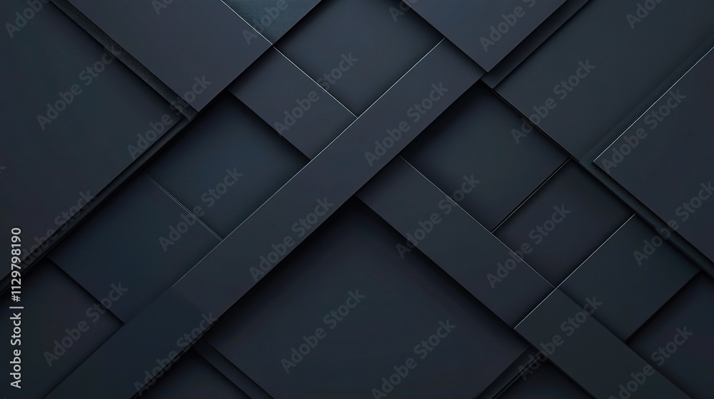 Abstract Dark Geometric Background in 3D Rendering Style