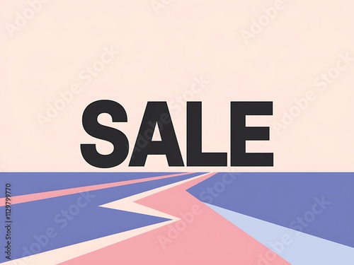 Abstract Sale Design with Pastel Colors and Geometric Shapes photo