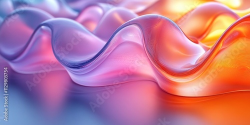 Wallpaper Mural Abstract Glass Shapes Smooth Curves Pastel Colors Reflections Modern Minimalism Torontodigital.ca