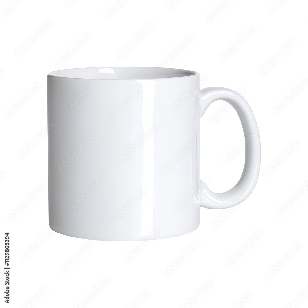 Blank White Mug, Ready for Customization, Isolated on White Background Cutout Blank White Mug, Ready for Customization, Isolated on White Background Cutout