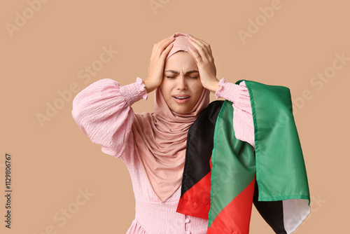 Beautiful young sad Muslim ...