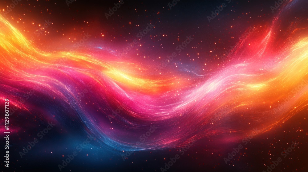 Fototapeta premium Colorful Surreal Abstract Composition with Light Reflections and Dynamic Lines