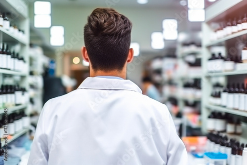 Pharmacist in a compounding pharmacy, focusing on creating personalized medicines.