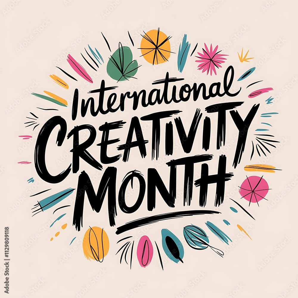 Obraz premium International Creativity Month Celebrated with Artistic Design