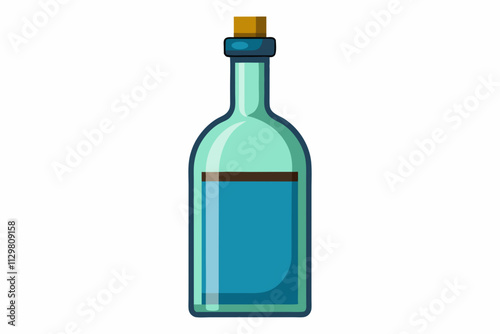 Empty liquor bottle on a white background vector art illustration