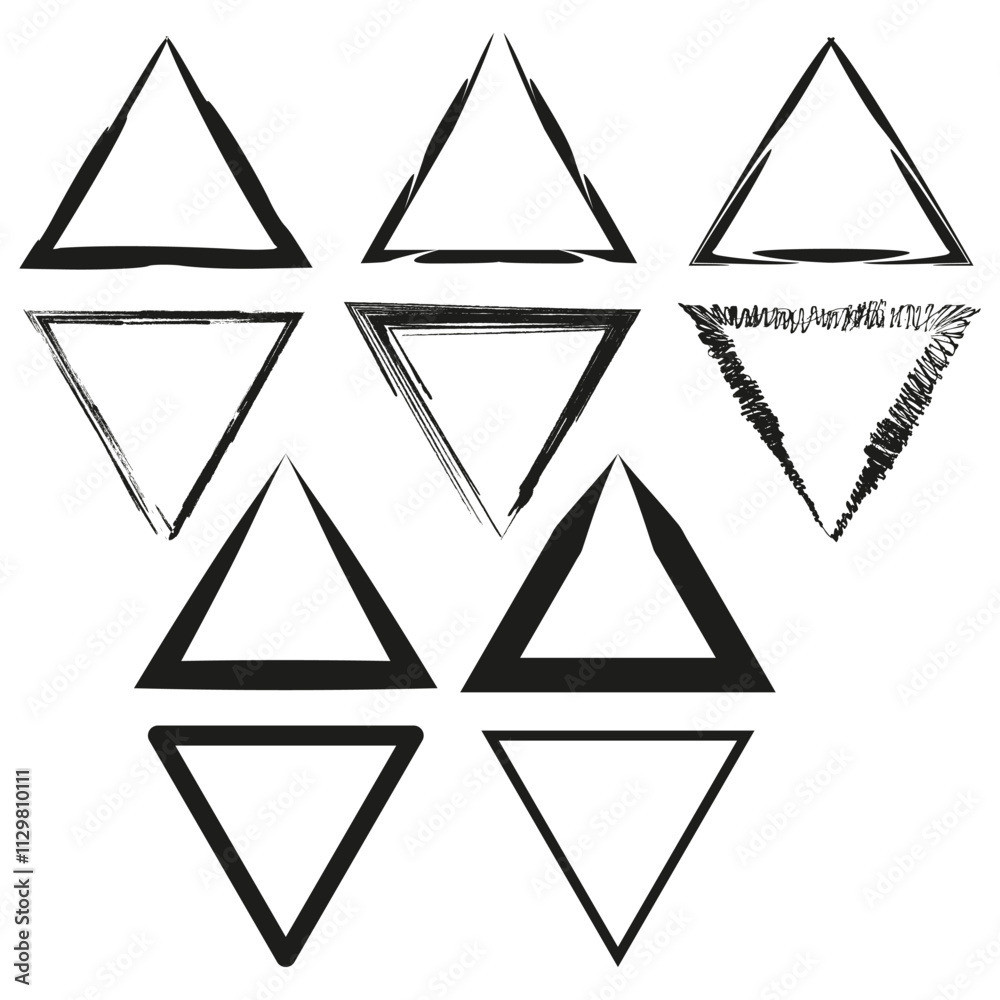 Hand drawn triangles. Geometric pattern details. Black vector shapes. Minimal illustration. Hand drawn triangles. Geometric pattern details. Black vector shapes. Minimal illustration.