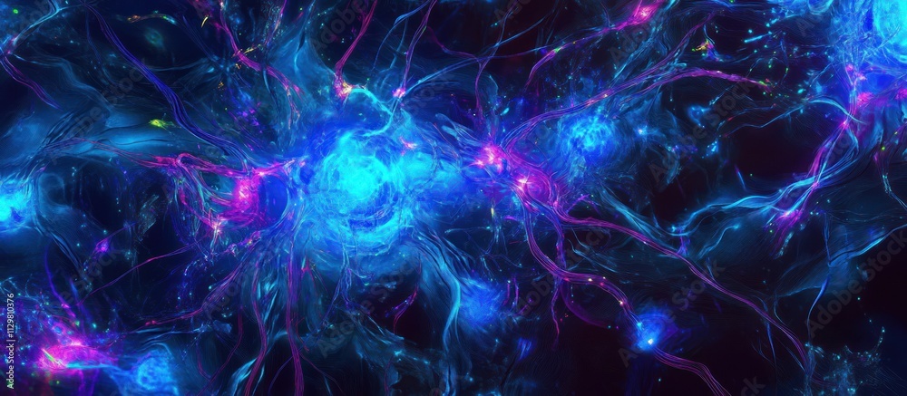 Abstract cosmic nebula with vibrant blue and pink energy swirls and glowing particles. Abstract cosmic nebula with vibrant blue and pink energy swirls and glowing particles.