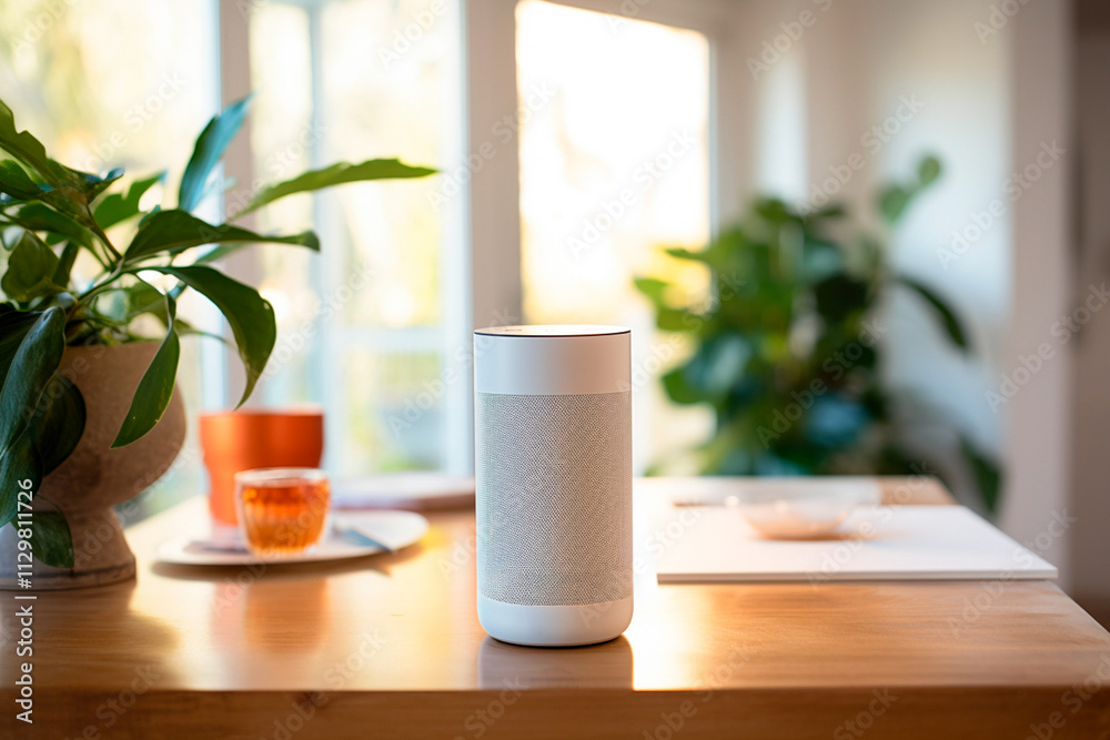 Modern AI-driven virtual assistant and intelligent speaker.Virtual voice assistant - White Modern AI-driven virtual assistant and intelligent speaker.Virtual voice assistant - White