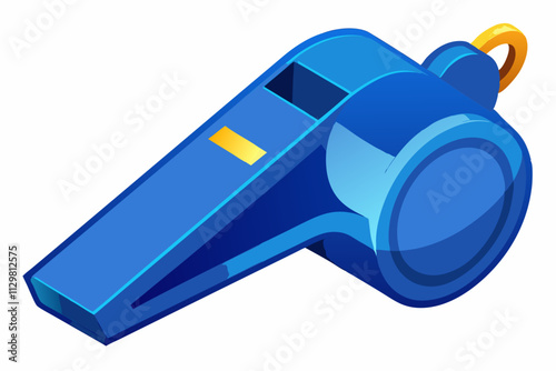 Beautiful plastic whistle on a white background vector art illustration