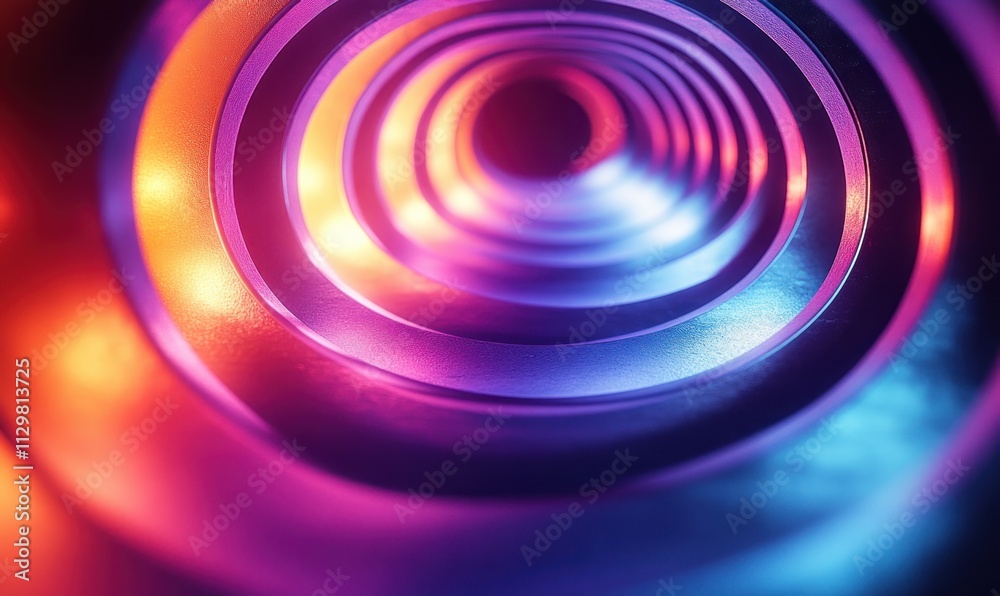 Futuristic Abstract Composition of Overlapping Rings in Gradient Blue and Purple Futuristic Abstract Composition of Overlapping Rings in Gradient Blue and Purple