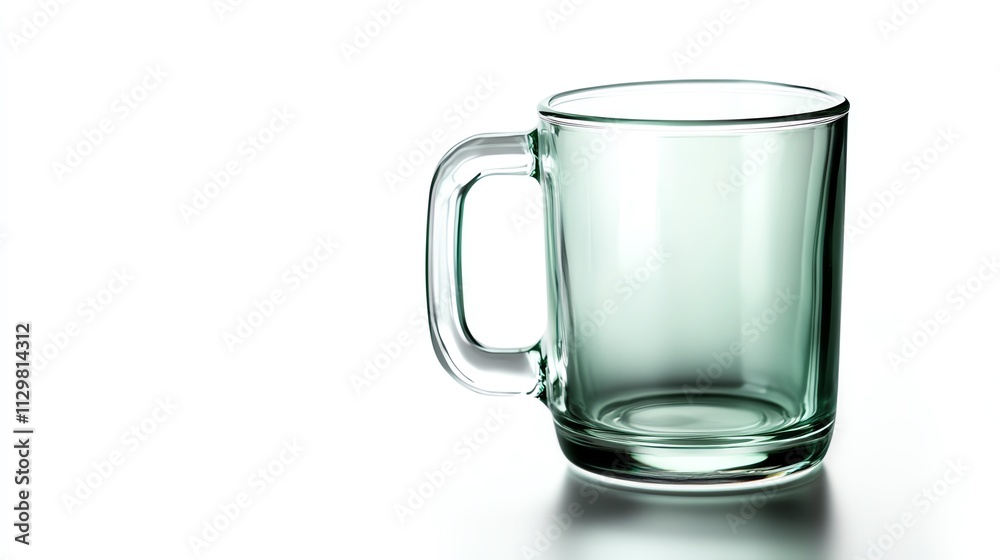 Clear glass mug on white isolate background. Clear glass mug on white isolate background.