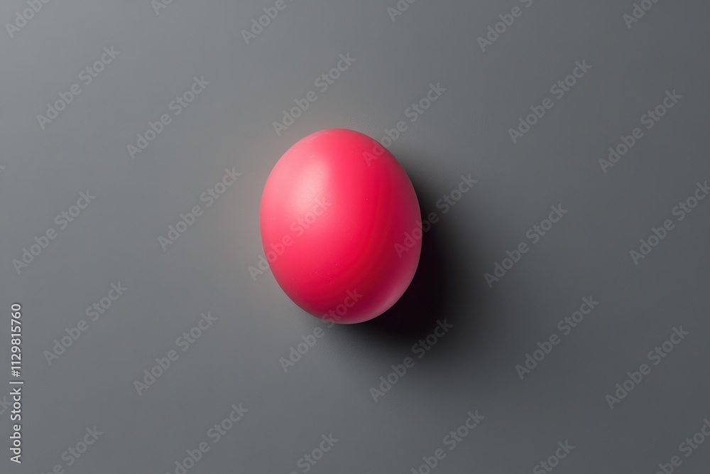 A single pink sphere rests on a grey surface A single pink sphere rests on a grey surface
