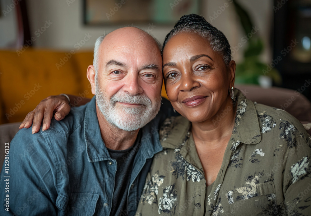 Beautyful elderly mixed race couple Beautyful elderly mixed race couple