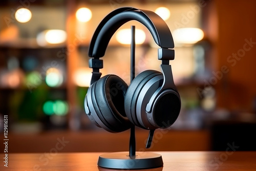 Modern over-ear headphones with comfortable ear pads designed with innovative technology. photo