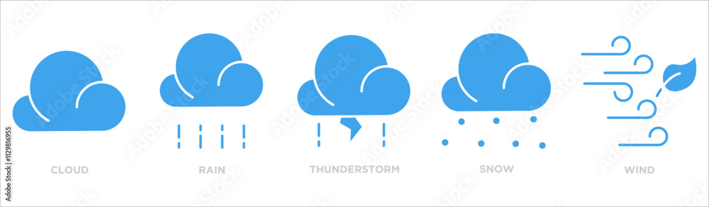 weather icon collection set. Containing design cloud,rain,thunderstorm,snow,wind weather icon collection set. Containing design cloud,rain,thunderstorm,snow,wind