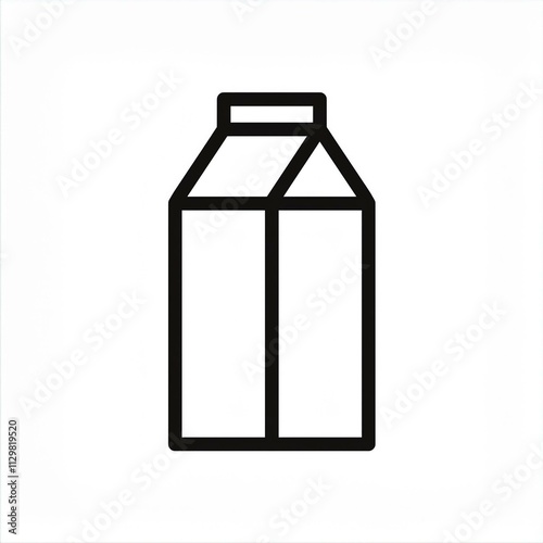 milk box black outline icon isolated Generated image