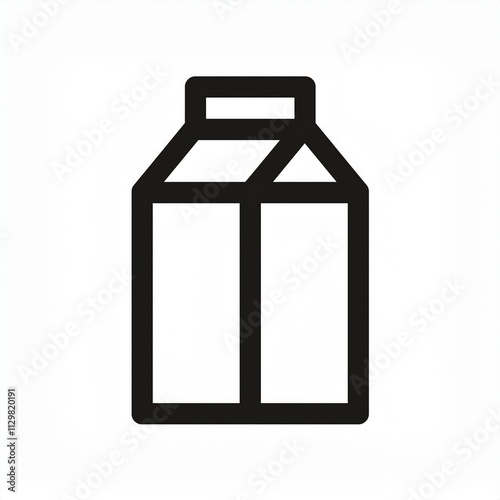 milk box black outline icon isolated Generated image