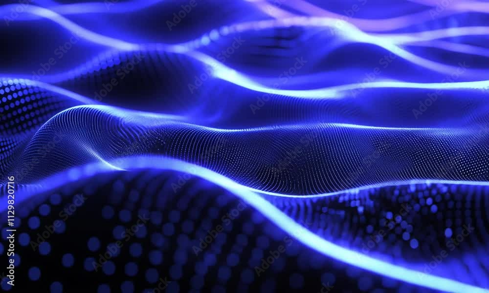 Abstract Blue Particle Wave: Digital Data Flow Visualization Abstract Blue Particle Wave: Digital Data Flow Visualization