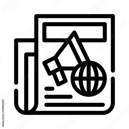 news bulletin line icon